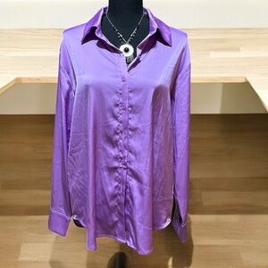 Zenana Elegant Purple Satin Women's Blouse